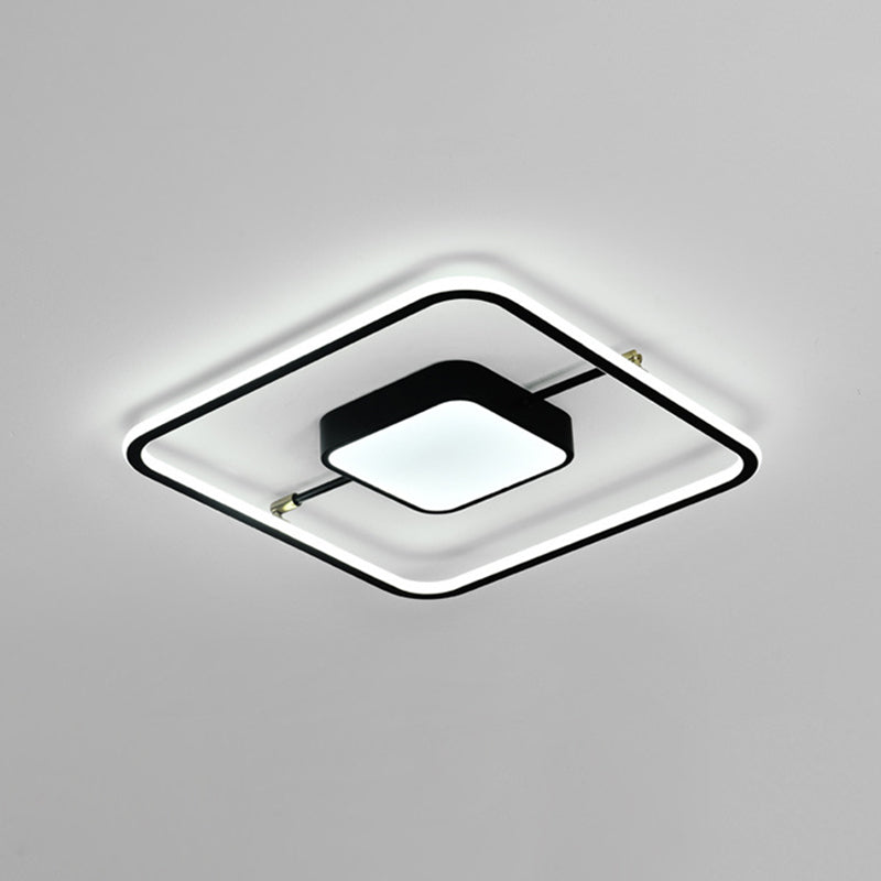 Nordic Square Aluminum Flush Mount Light Bedroom LED Ceiling Flush Mount Light Fixture