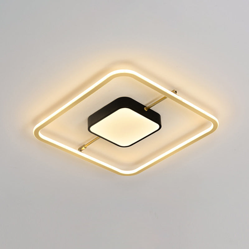Nordic Square Aluminum Flush Mount Light Bedroom LED Ceiling Flush Mount Light Fixture