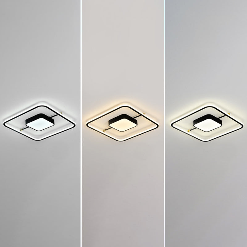 Nordic Square Aluminum Flush Mount Light Bedroom LED Ceiling Flush Mount Light Fixture
