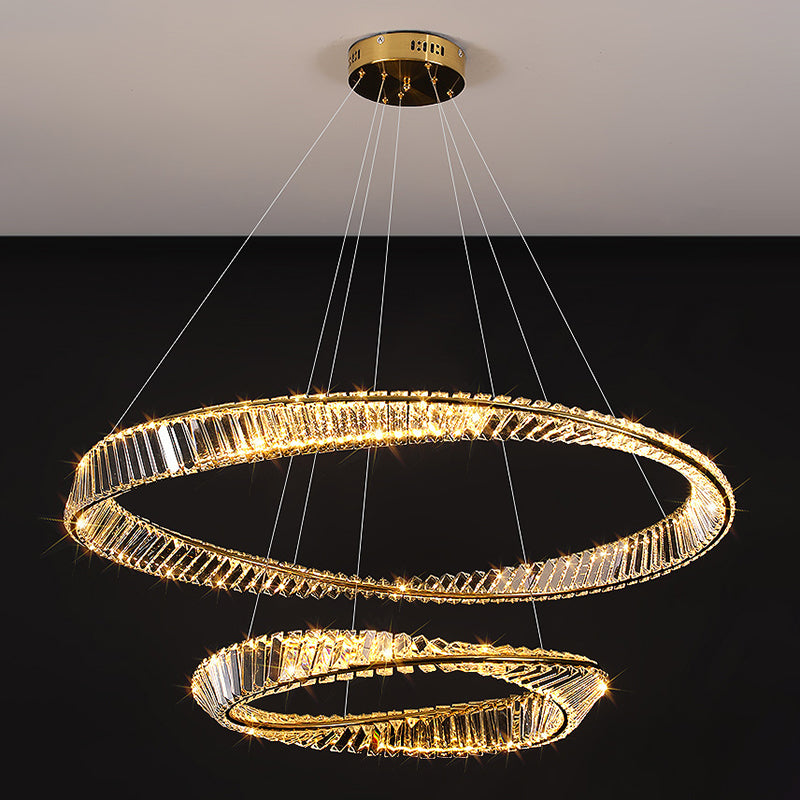 Modern Orbicular Ceiling Pendant Light Crystal Hanging Lamp Kit
