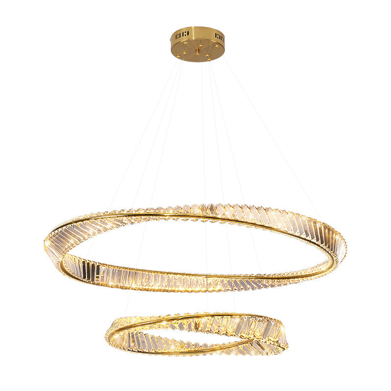 Modern Orbicular Ceiling Pendant Light Crystal Hanging Lamp Kit