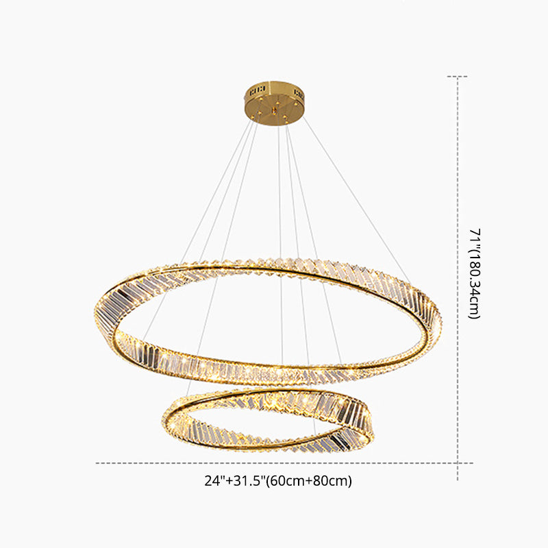 Modern Orbicular Ceiling Pendant Light Crystal Hanging Lamp Kit