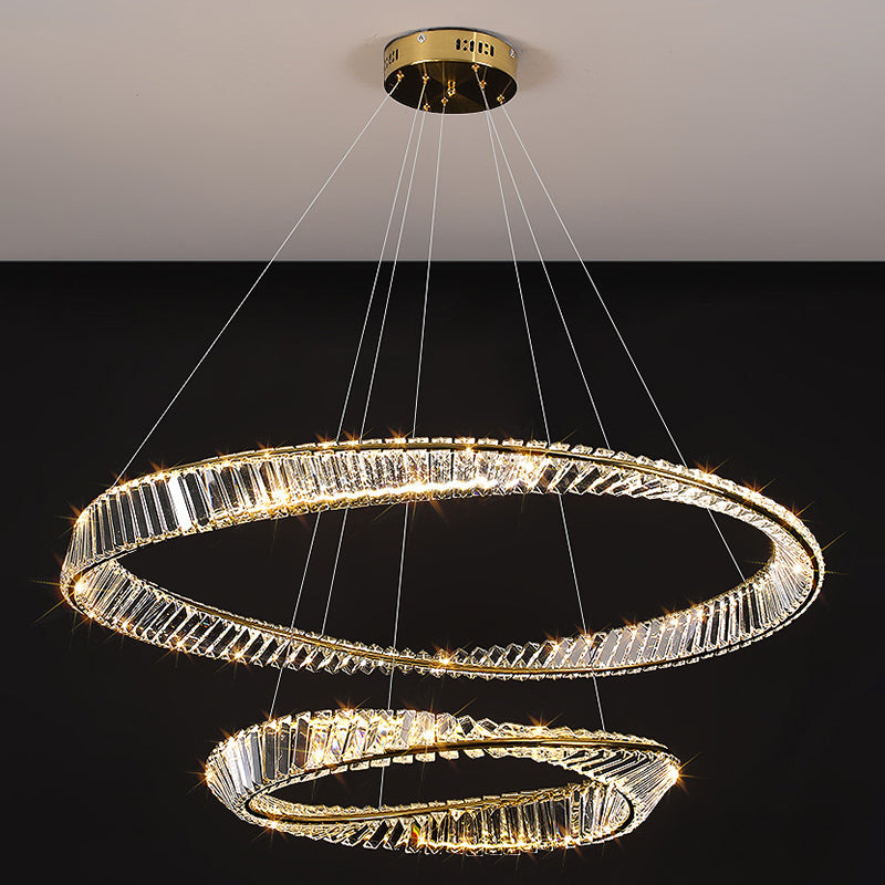 Modern Orbicular Ceiling Pendant Light Crystal Hanging Lamp Kit