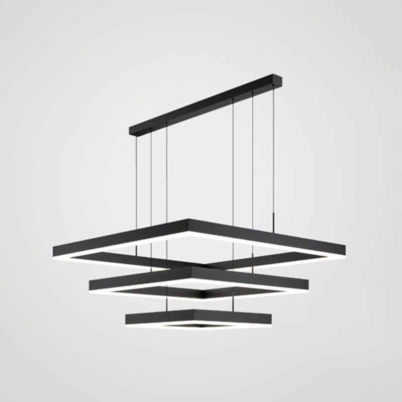 Simplicidad moderna colgando accesorio de luces de techo acrílico de lámpara de múltiples niveles de múltiples niveles para restaurante