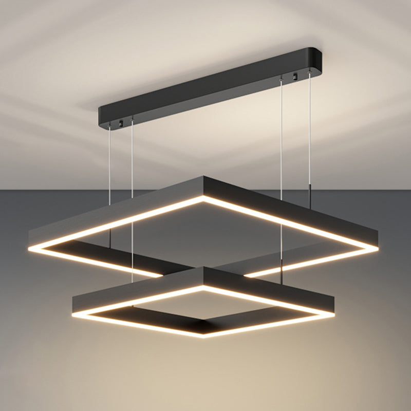 Simplicidad moderna colgando accesorio de luces de techo acrílico de lámpara de múltiples niveles de múltiples niveles para restaurante