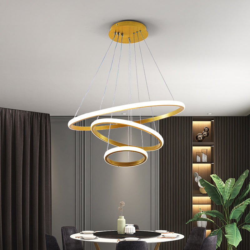 Modern Orbicular Pendant Light Fixtures Metal Hanging Lamp Kit