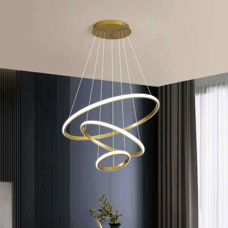 Modern Orbicular Pendant Light Fixtures Metal Hanging Lamp Kit