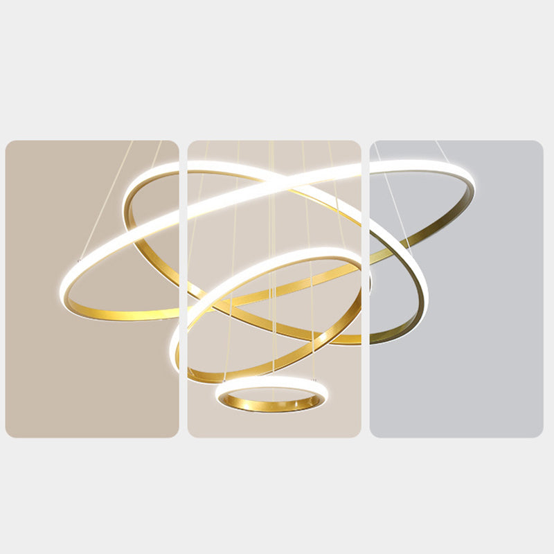 Modern Orbicular Pendant Light Fixtures Metal Hanging Lamp Kit