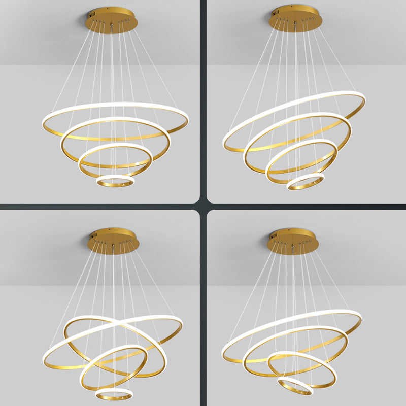 Modern Orbicular Pendant Light Fixtures Metal Hanging Lamp Kit