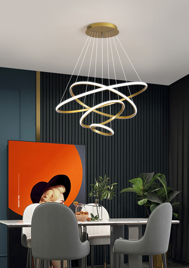 Modern Orbicular Pendant Light Fixtures Metal Hanging Lamp Kit