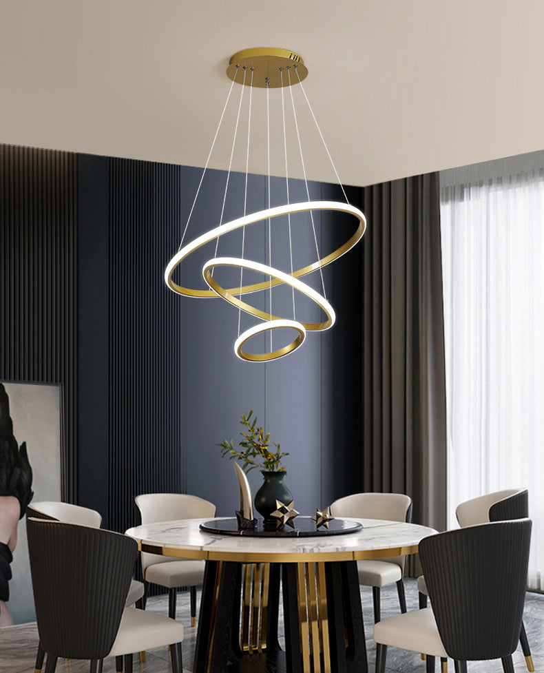 Modern Orbicular Pendant Light Fixtures Metal Hanging Lamp Kit
