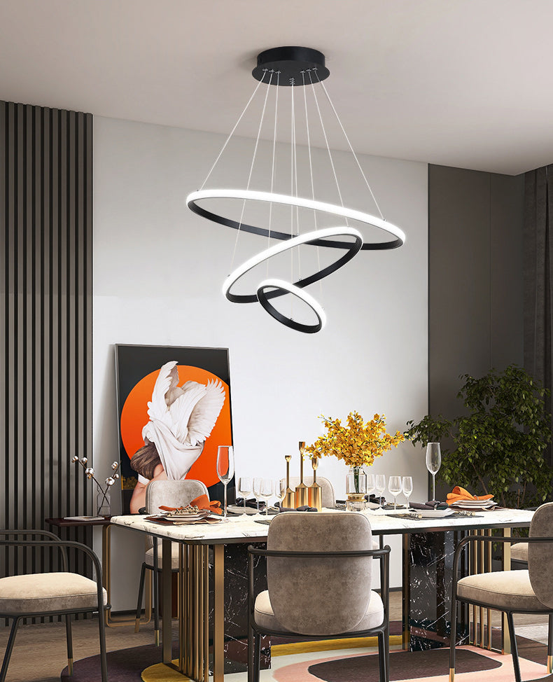 Modern Orbicular Pendant Light Fixtures Metal Hanging Lamp Kit