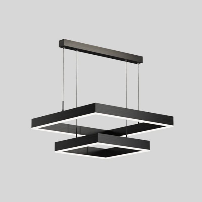 Simplicity Squared Suspended Lighting Fixture Acrylic Hanging Ceiling Fixture for Restaurant