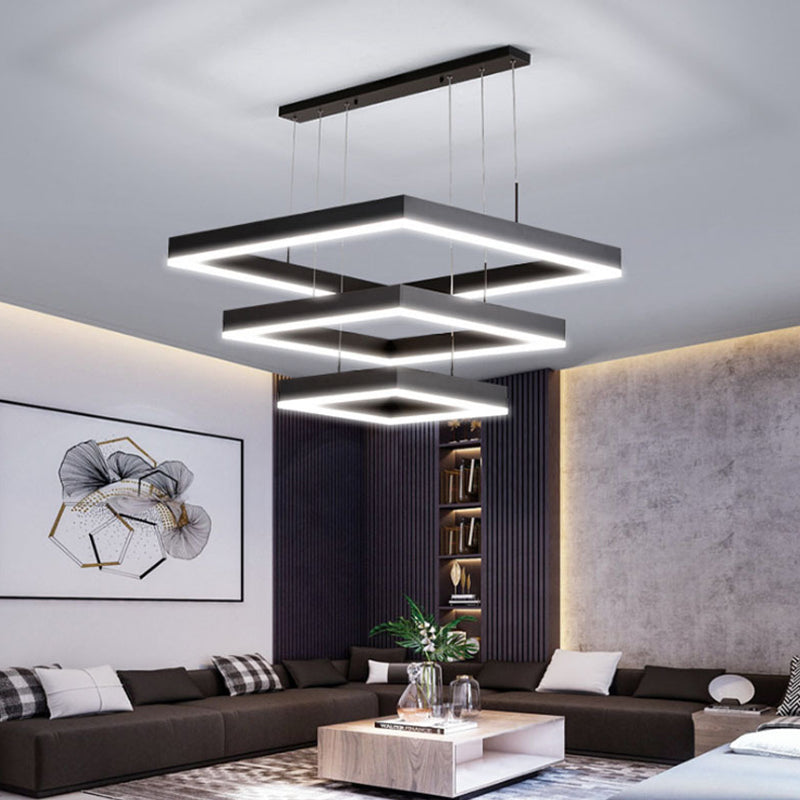 Simplicità Apparecchio di illuminazione a sospensione quadrata ACRILICA APPEGGIAMENTO APPEGGIAMENTO PER IL RISTORANTE