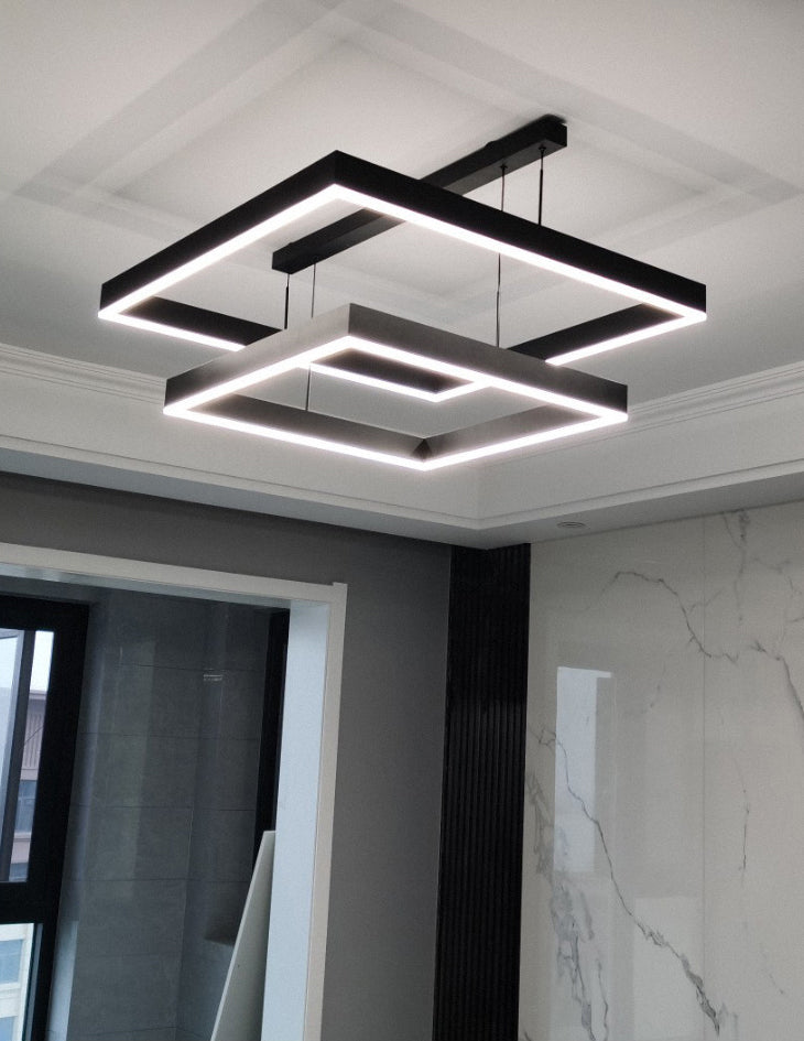 Simplicità Apparecchio di illuminazione a sospensione quadrata ACRILICA APPEGGIAMENTO APPEGGIAMENTO PER IL RISTORANTE