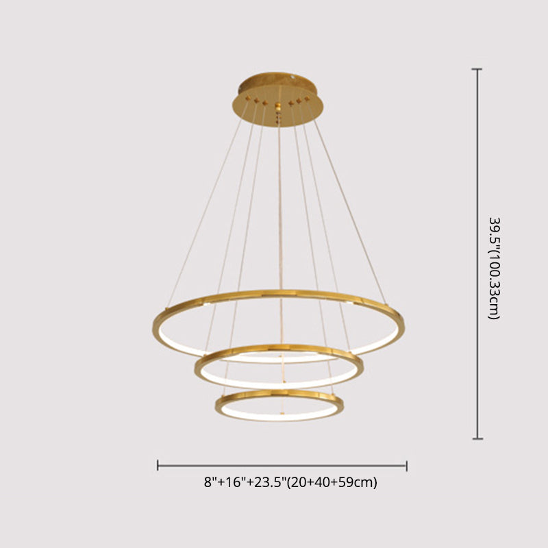 Luces colgantes colgantes de múltiples anillos