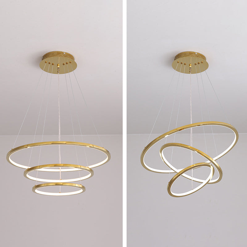 Luces colgantes colgantes de múltiples anillos