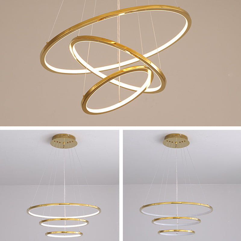 Luces colgantes colgantes de múltiples anillos