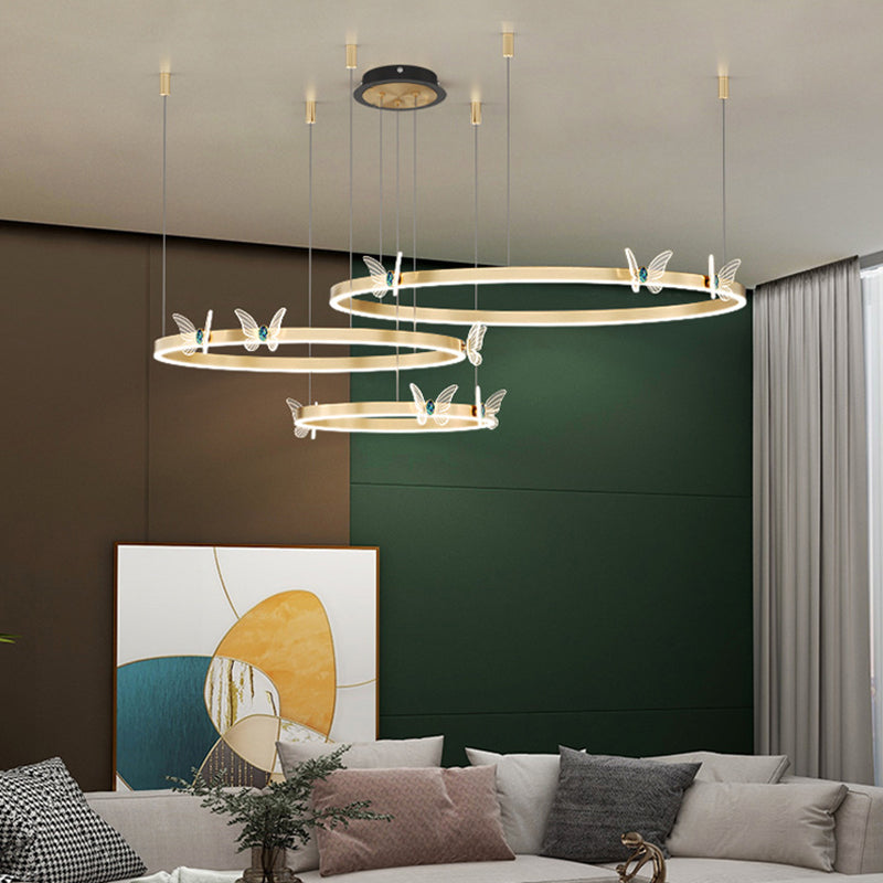 Kit de lámpara de colgante de metal ligero de techo orbicular moderno