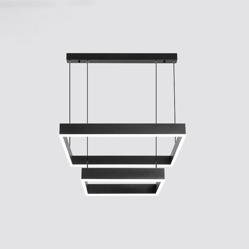 Simplicidad moderna colgando accesorio de luces de techo acrílico de lámpara de múltiples niveles de múltiples niveles para restaurante