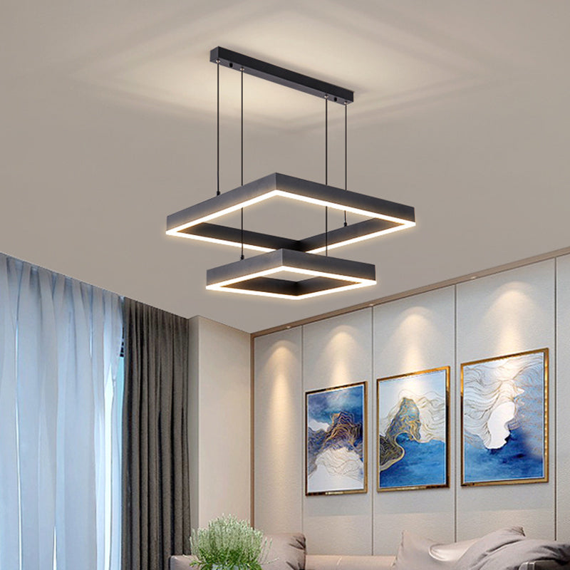 Simplicidad moderna colgando accesorio de luces de techo acrílico de lámpara de múltiples niveles de múltiples niveles para restaurante