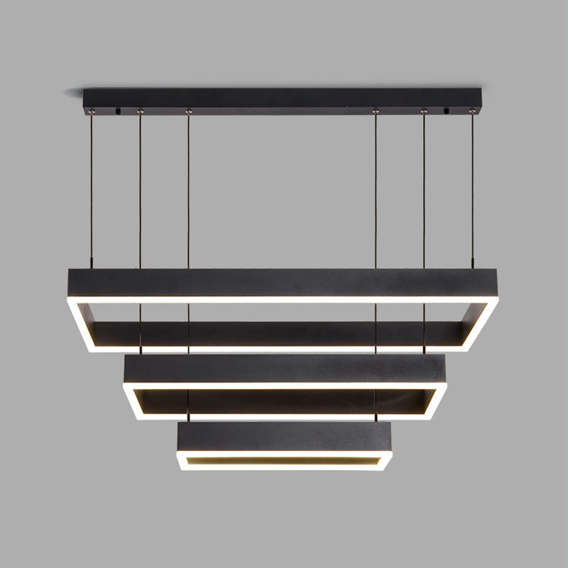 Simplicidad moderna colgando accesorio de luces de techo acrílico de lámpara de múltiples niveles de múltiples niveles para restaurante