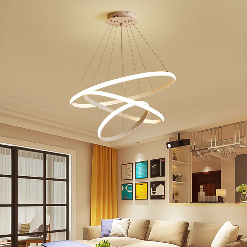 Modern Simplicity Orbicular Chandelier Lamp Aluminum Hanging Pendant Lights for Restaurant