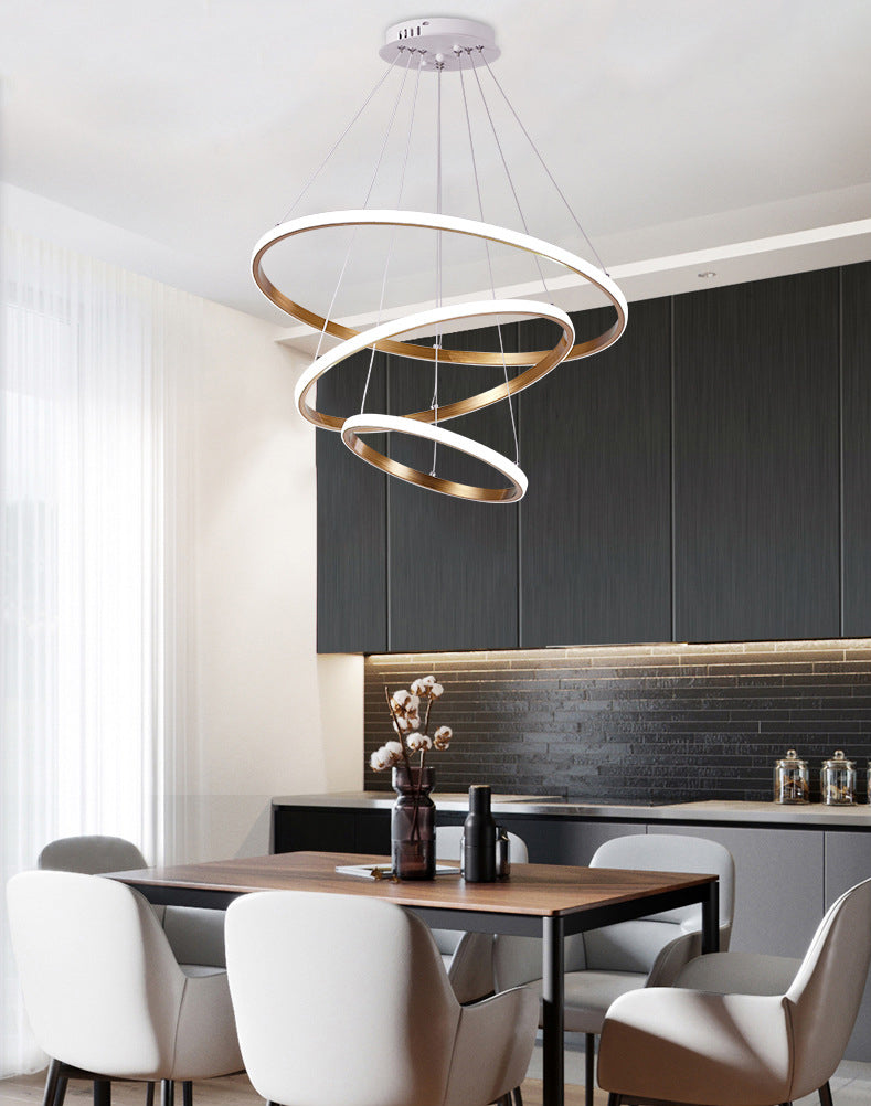 Modern Simplicity Orbicular Chandelier Lamp Aluminum Hanging Pendant Lights for Restaurant