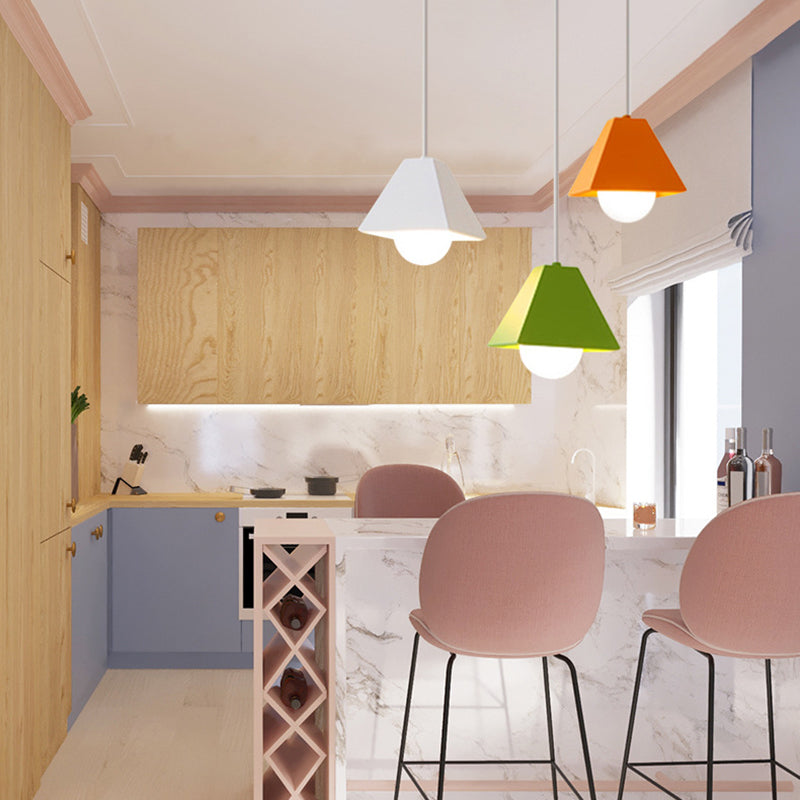 6.7 Inches Wide Macaroon Style Mini Pendant Light Contemporary Simplicity Colorful Hanging Light for Bar Restaurant