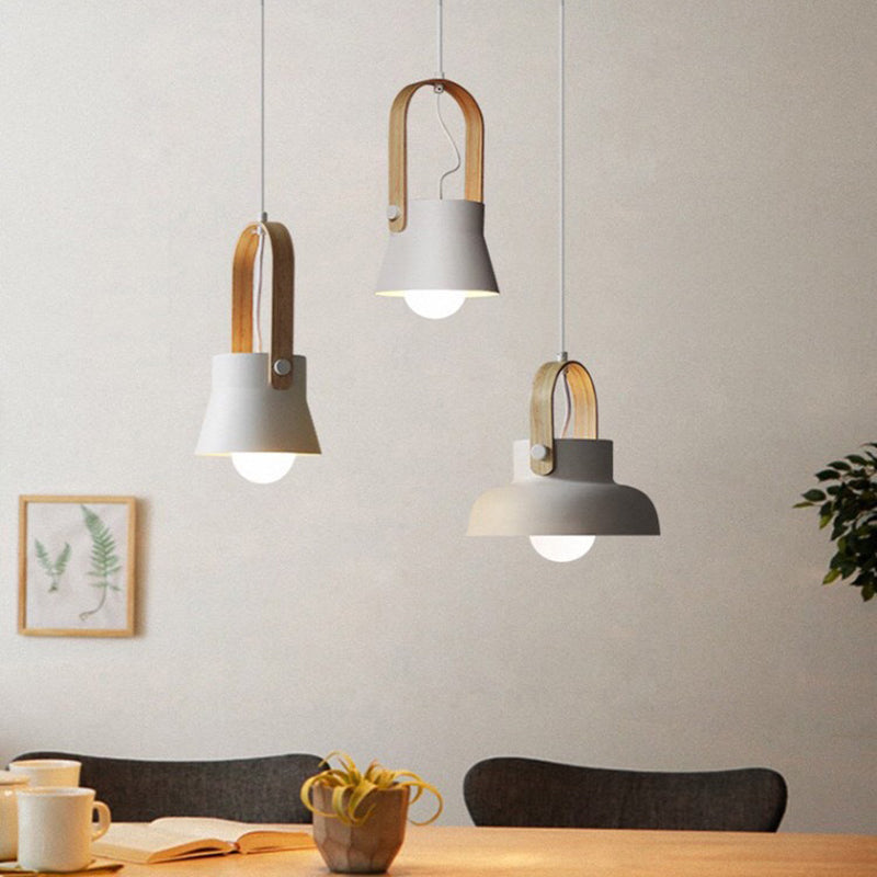 Wooden Handle Pendant Ceiling Light Simplicity Pendant Lighting Fixture for Dinning Room