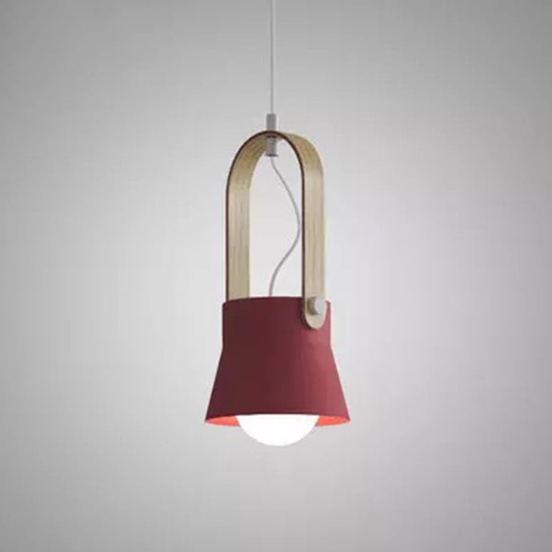 Wooden Handle Pendant Ceiling Light Simplicity Pendant Lighting Fixture for Dinning Room