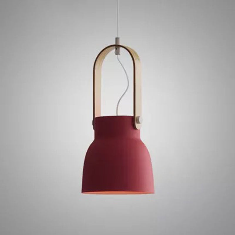 Wooden Handle Pendant Ceiling Light Simplicity Pendant Lighting Fixture for Dinning Room
