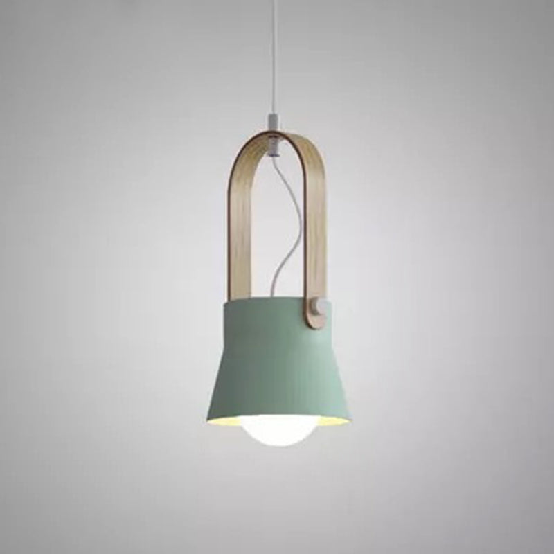 Wooden Handle Pendant Ceiling Light Simplicity Pendant Lighting Fixture for Dinning Room
