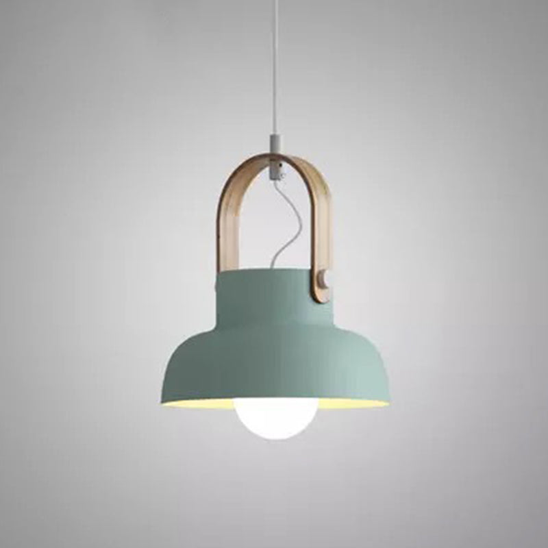 Wooden Handle Pendant Ceiling Light Simplicity Pendant Lighting Fixture for Dinning Room