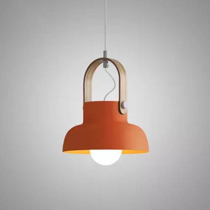 Wooden Handle Pendant Ceiling Light Simplicity Pendant Lighting Fixture for Dinning Room