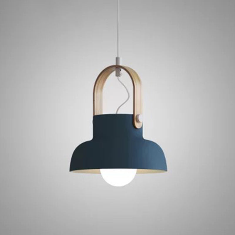 Wooden Handle Pendant Ceiling Light Simplicity Pendant Lighting Fixture for Dinning Room