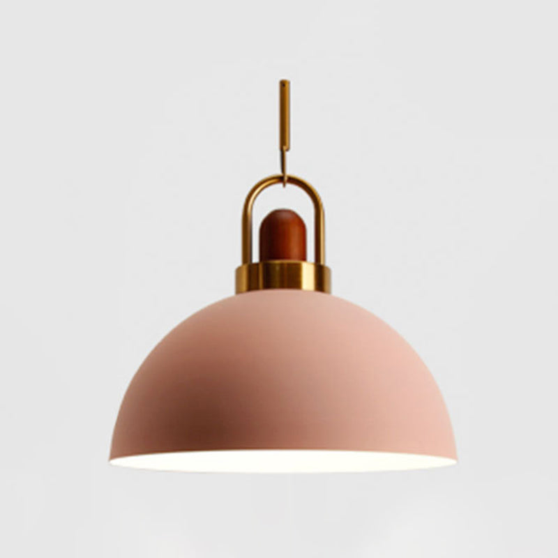 Hemisphärisch hängende hängende leichte nordische Stil 1 Leichte Restaurant Deckenlampe mit Holzoberteil