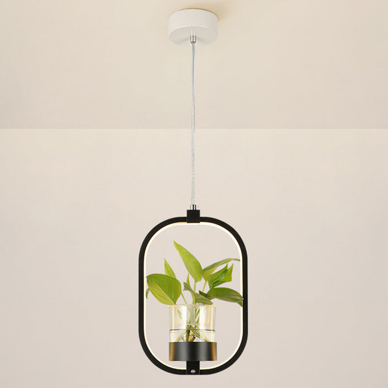 Modern Metal Hanging Lamp 1 Light Pendant Light for Dining Table  (without plants)