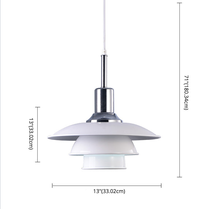 Weiße Metall Fliegende Untertassen hängen hängend 1 leichte nordische Stilhängelampe für das Restaurant
