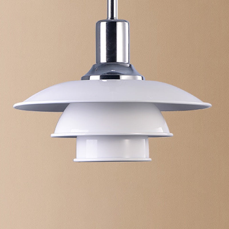 Wit metaalvliegende schotel Hangende licht 1 lichte Noordse stijl hangende lamp voor restaurant