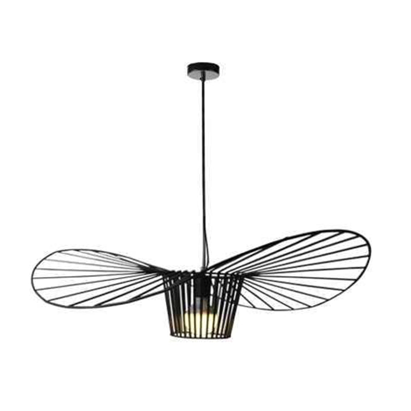 Metal 1 luce a sospensione leggera Light Nordic Modern Simple Hat Cage Hanging Lampada per soggiorno