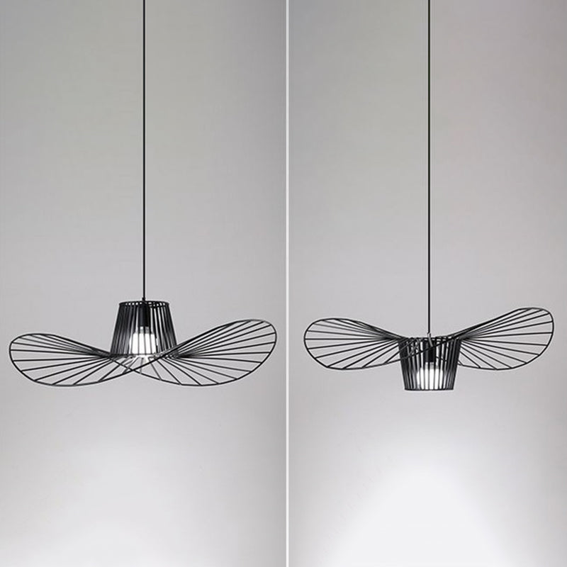 Metaal 1 licht hanglamp Noordse moderne eenvoudige hoed kooi hangende lamp voor woonkamer