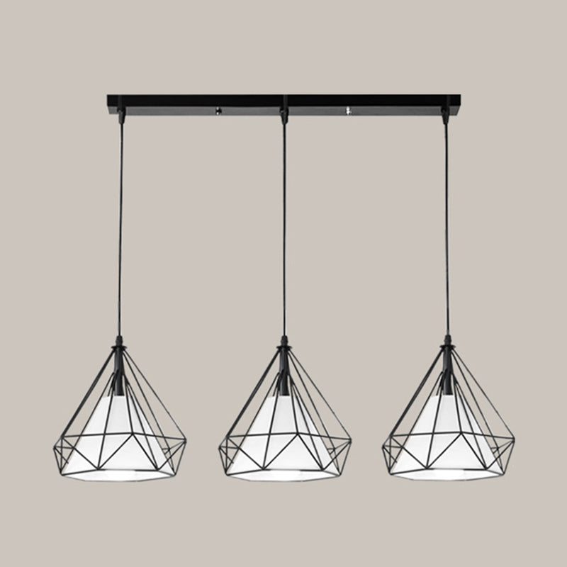 Simplicidad moderna de 3 luces Estilo de la isla Light Metal Design Fiting de iluminación de tono de sombra de tela para cocina