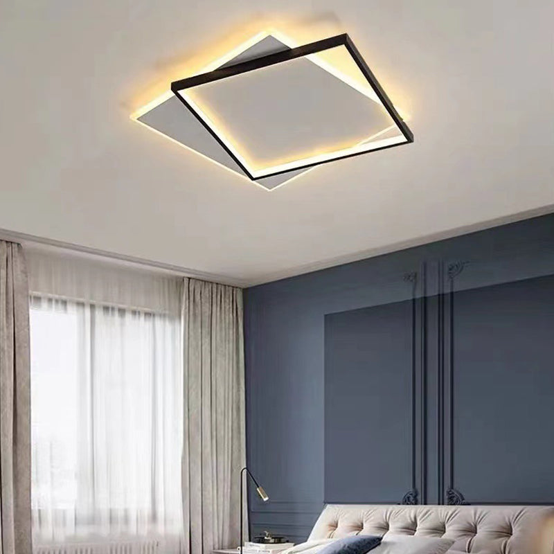 Black and White Geometric Surface Mounted LED Ceiling Light Nordic Acrylic Flush Light for Study Room