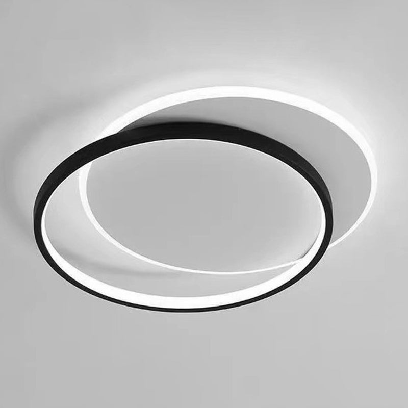 Black and White Geometric Surface Mounted LED Ceiling Light Nordic Acrylic Flush Light for Study Room
