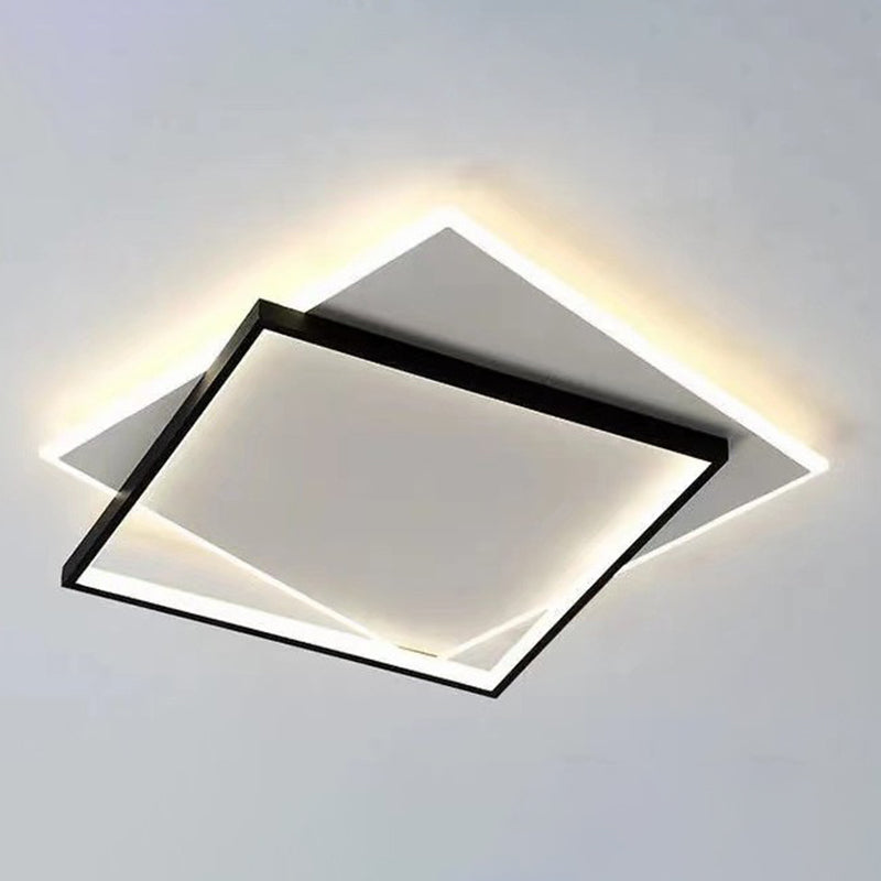Black and White Geometric Surface Mounted LED Ceiling Light Nordic Acrylic Flush Light for Study Room