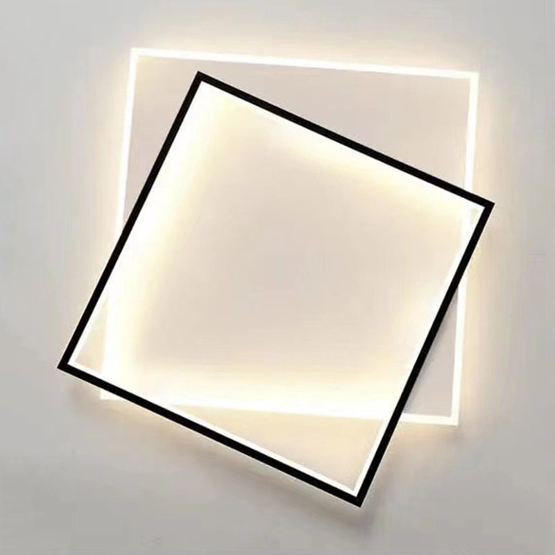 Black and White Geometric Surface Mounted LED Ceiling Light Nordic Acrylic Flush Light for Study Room