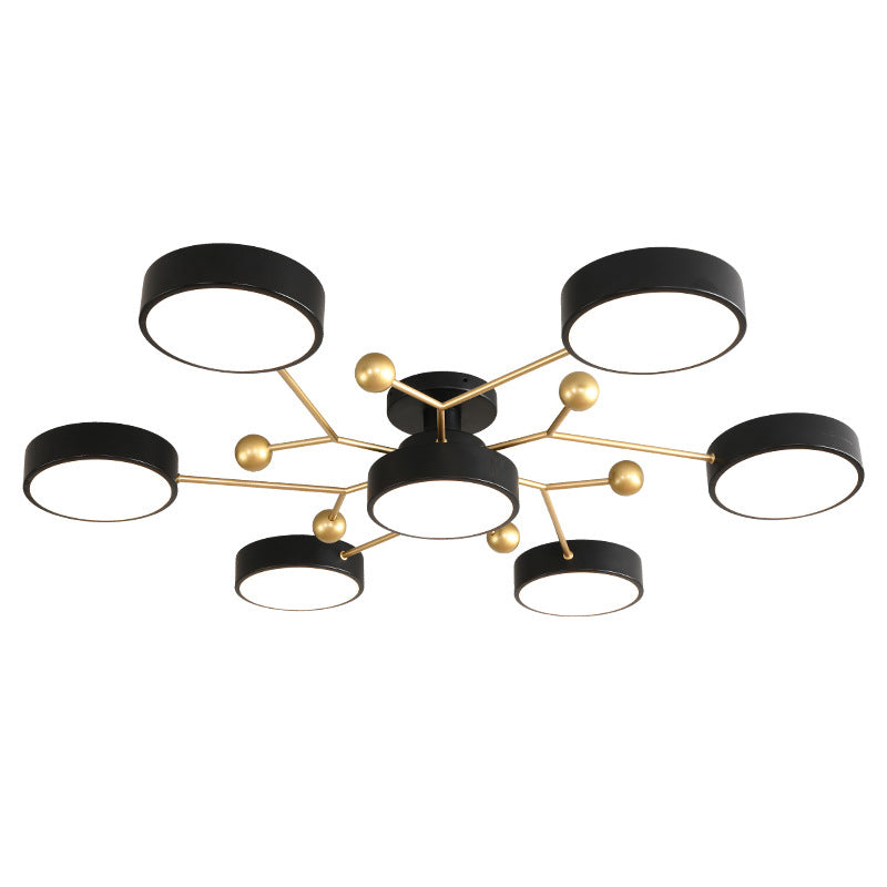 Molecular LED Semiflush Monte Light Macaron Style Metallo Living Camera Soffitto Luce