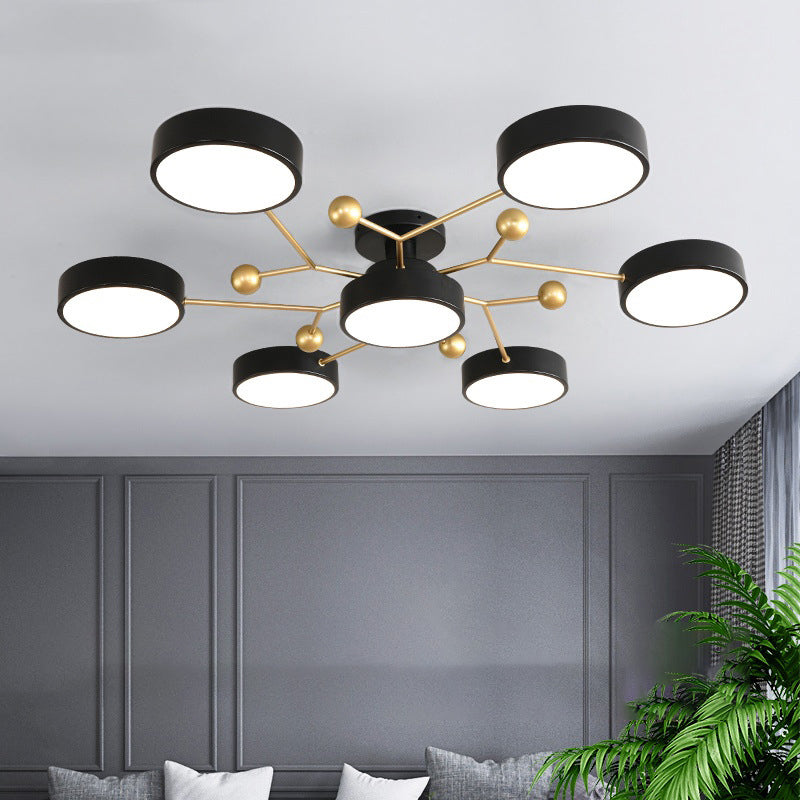 Molecular LED Semiflush Monte Light Macaron Style Metallo Living Camera Soffitto Luce