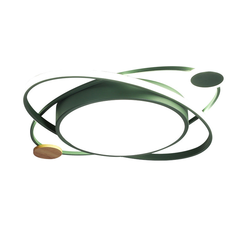 Lámpara empotrada LED redonda, lámpara de techo empotrada LED para dormitorio de metal Macaron